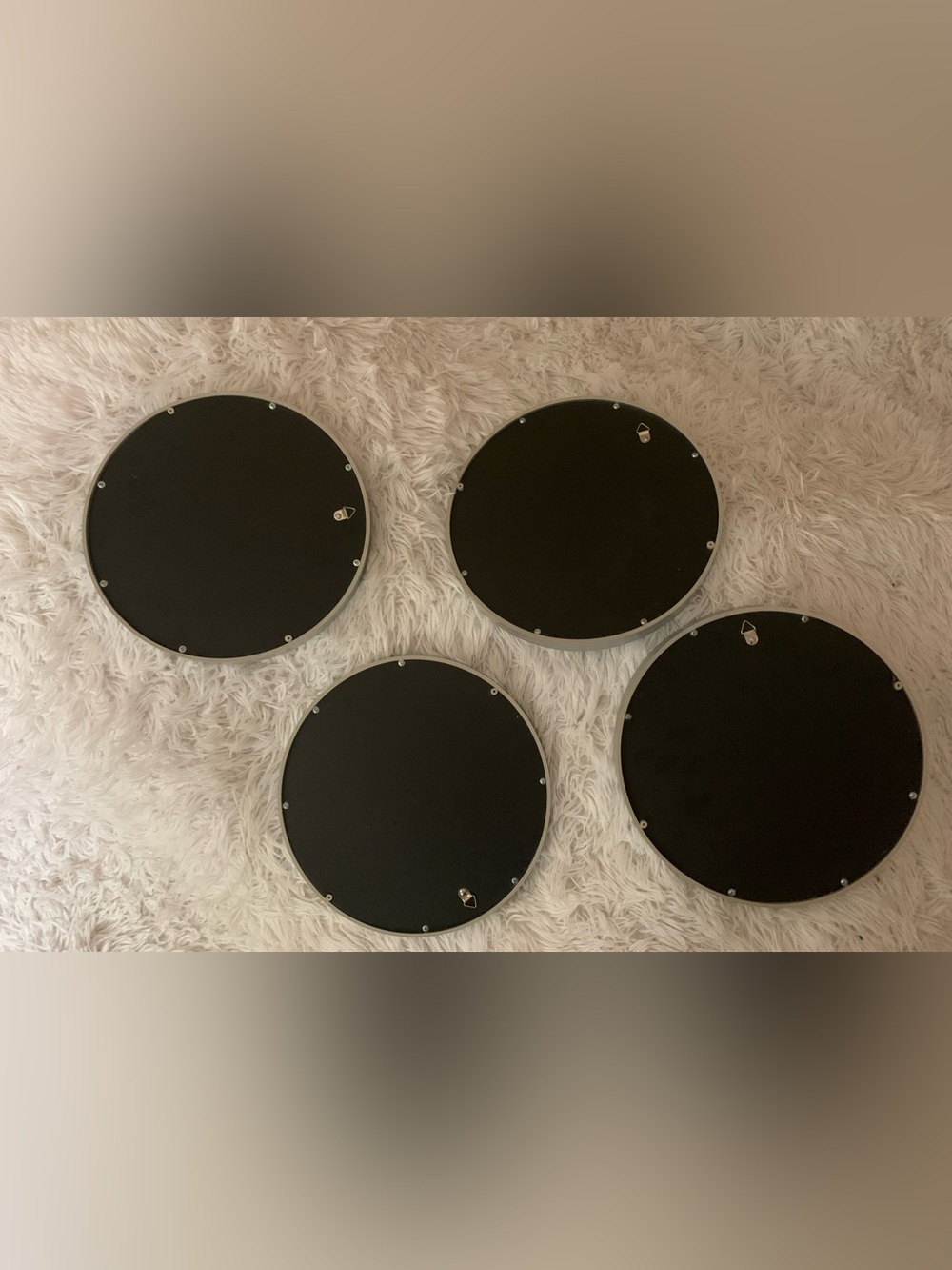 Source Unknown Silver Ribbed Round Wall Mirrors - Set of 4 - Picture 2 of 5